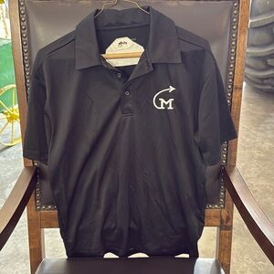 Port Authority Black Polo with White Arch M (Miss. State) Brand - Small